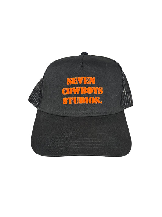 Black Orange Seven Cowboys Hat